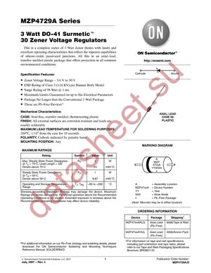 MZP4729ARLG datasheet  